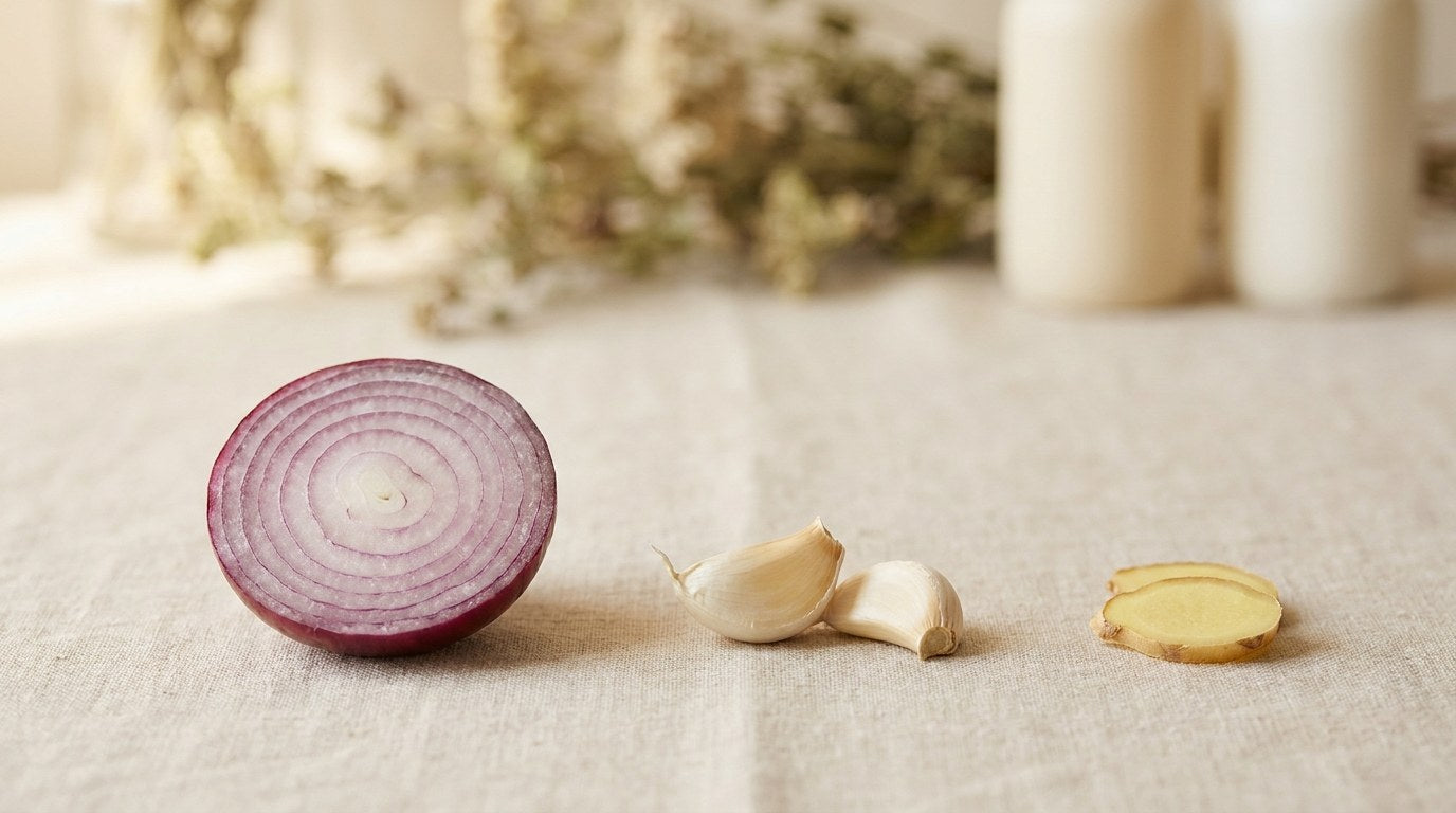 Onion for Hair Growth: Onion, Garlic and Ginger, Honestly
